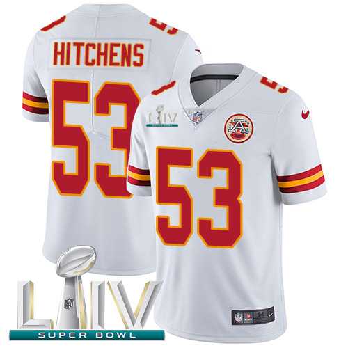 Youth Nike Chiefs 53 Anthony Hitchens White 2020 Super Bowl LIV Vapor Untouchable Limited Jersey,We sell and wholesale Youth Nike Chiefs 53 Anthony Hitchens White 2020 Super Bowl LIV Vapor Untouchable Limited Jersey on line form chian!
